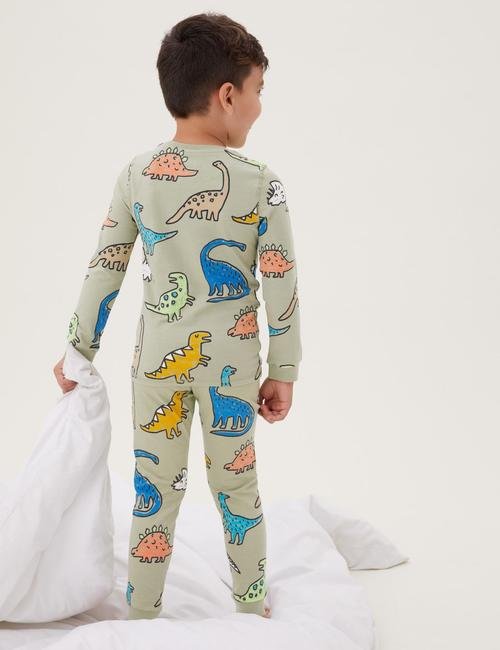 Multi Renk Dinozor Desenli Pijama Takımı (1-7 yaş)