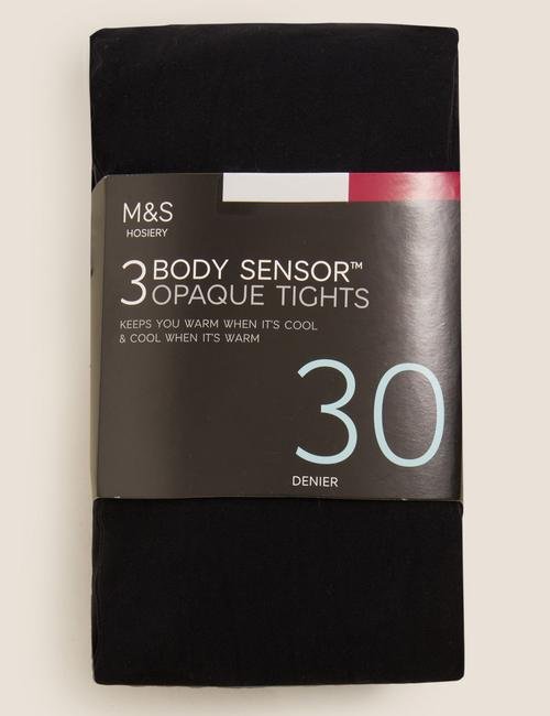 Siyah 3'lü 30 Denye Body Sensor™ Külotlu Çorap