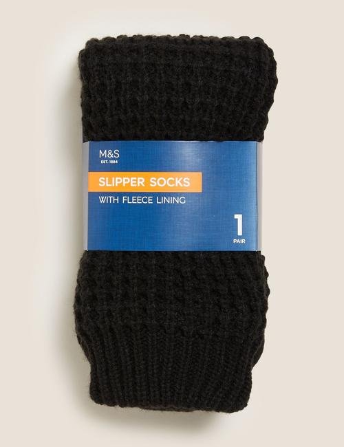 Siyah Polar Ev Çorabı