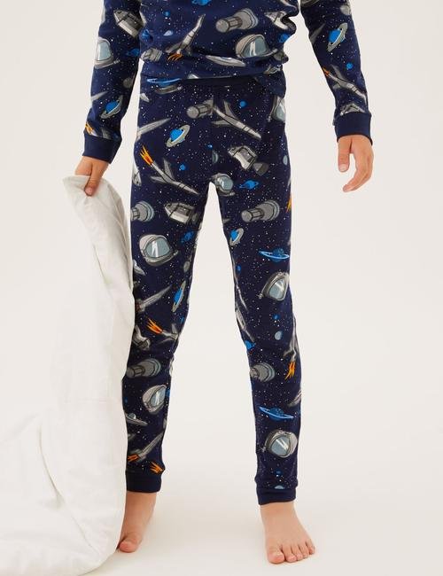 Multi Renk Uzay Desenli Pijama Takımı (7-16 Yaş)