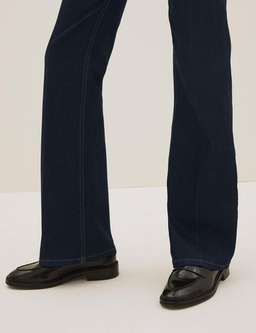 Lacivert Luxury Yüksek Belli Flared Jean Pantolon