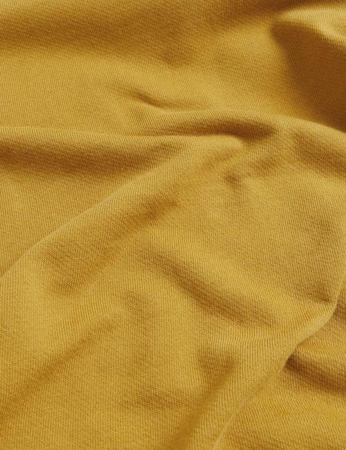 Sarı Saf Pamuklu V Yaka Sweatshirt