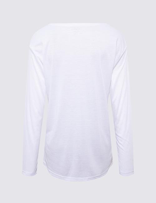 Beyaz Yuvarlak Yaka T-Shirt
