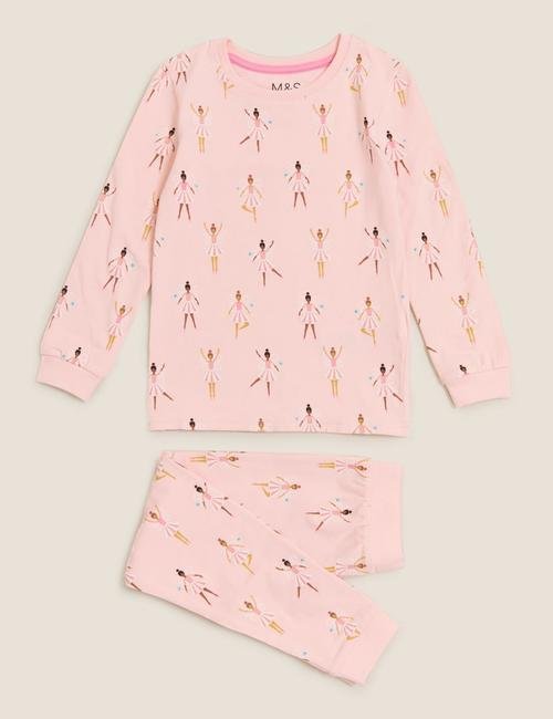 Pembe Balerin Desenli Pijama Takımı (1-7 yaş)