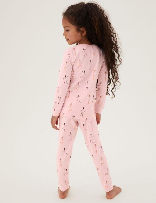 Pembe Balerin Desenli Pijama Takımı (1-7 yaş)