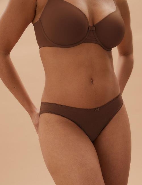 Kahverengi 5'li Cotton Lycra® Bikini Külot Seti