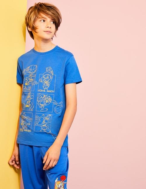 Mavi Space Jam: A New Legacy™ Saf Pamuk T-Shirt (6-16 Yaş)