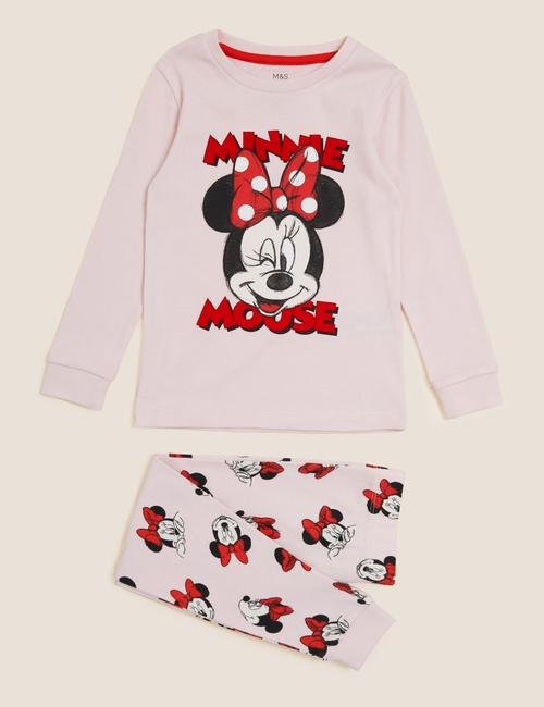 Multi Renk Saf Pamuk Minnie™ Pijama Takımı