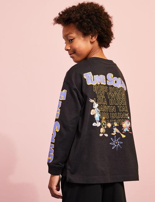 Siyah Space Jam: A New Legacy™ Pamuklu T-Shirt (6-16 Yaş)
