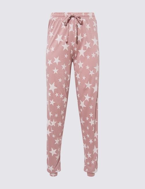 Pembe Yıldız Desenli Pijama Takımı