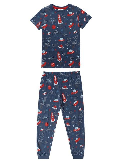 Multi Renk 2'li Roket Desenli Kısa Kollu Pijama Takımı