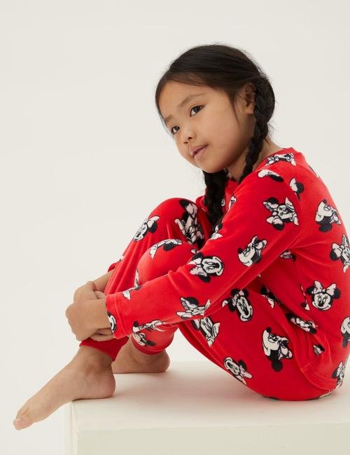 Multi Renk Minnie™ Kadife Pijama Takımı (2-10 Yaş)