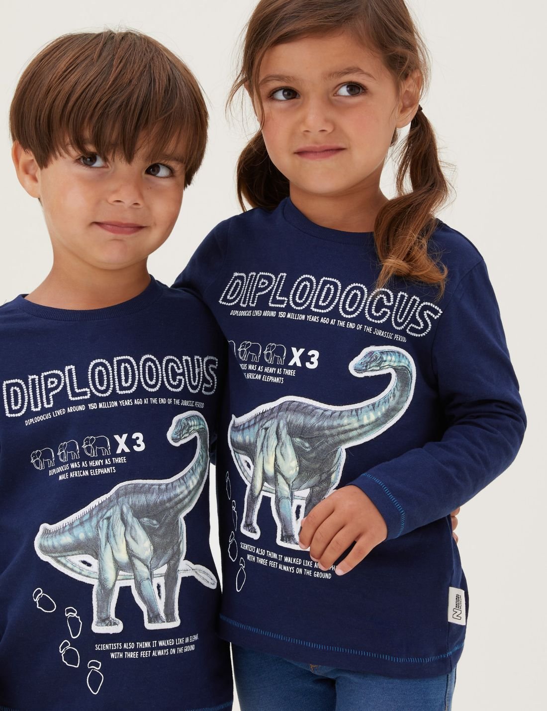 Saf Pamuklu NHM™ Dinozor Desenli T-Shirt (2-12 Yaş)