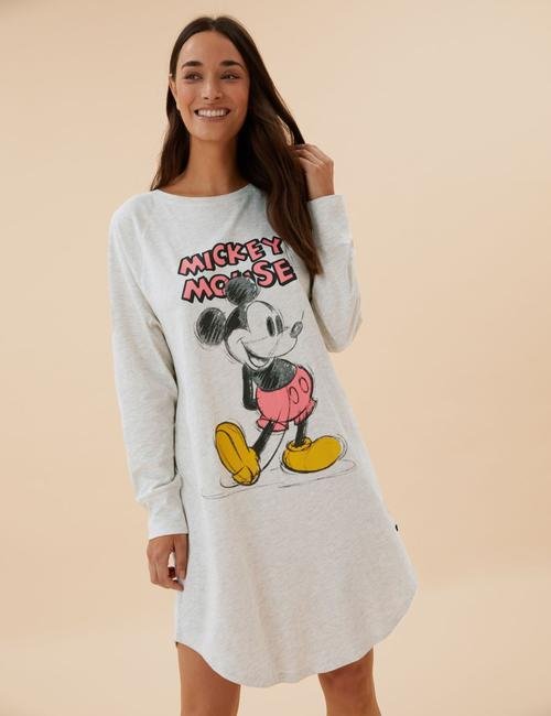 Bej Disney Mickey™ Temalı Gecelik