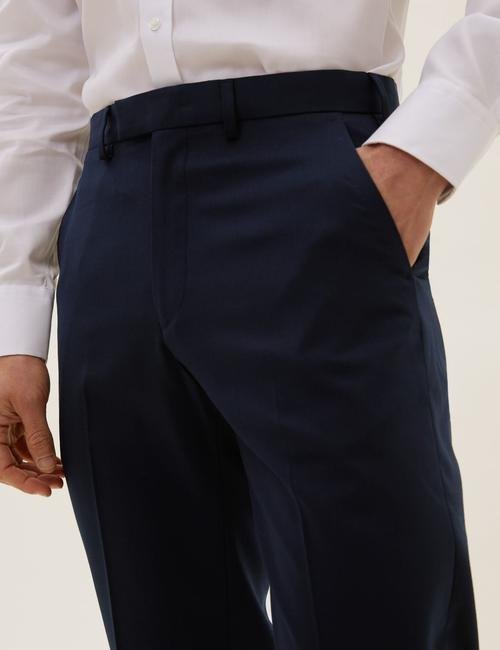 Lacivert Yün Karışımlı Regular Fit Pantolon
