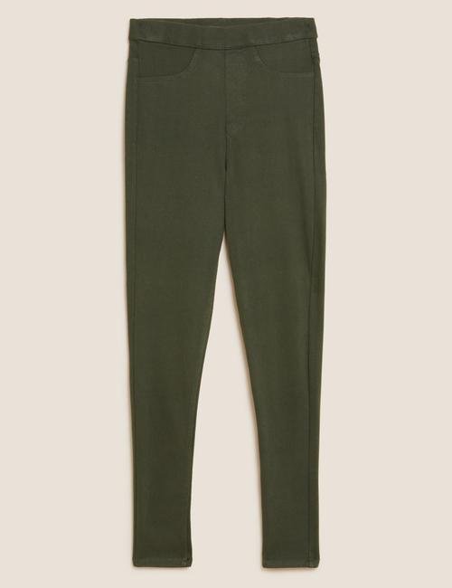 Yeşil Yüksek Bel Jegging Pantolon