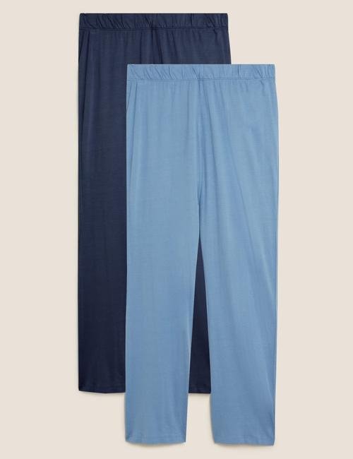 Mavi 2'li Modal Pijama Altı Seti