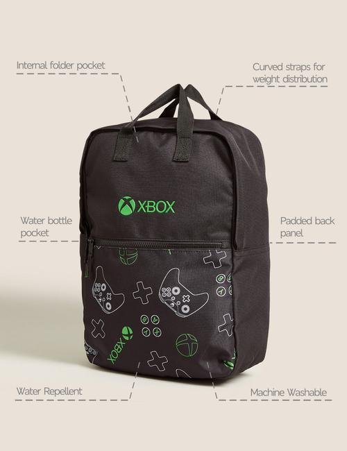 Siyah Xbox™ Su Geçirmez Okul Çantası