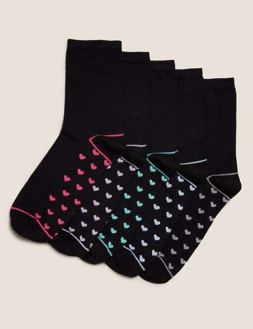 Siyah Mix 5'li Grafik Desenli Çorap Seti
