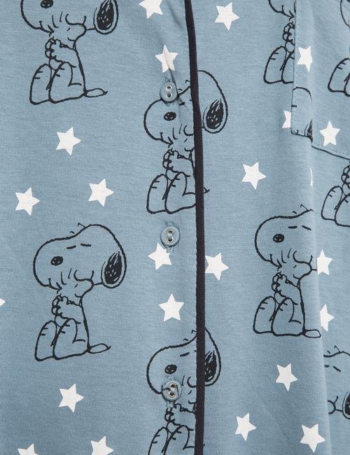 Yeşil Snoopy™ Uzun Kollu Gecelik