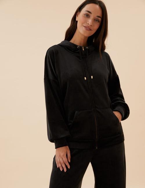 Siyah Flexifit™ Kadife Sweatshirt