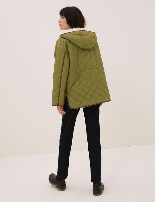 Yeşil Kapüşonlu Puffer Ceket