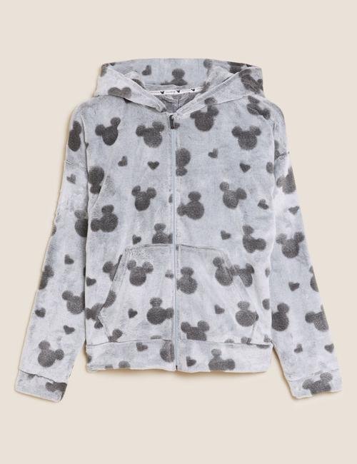 Gri Mickey™ Kapüşonlu Polar Sweatshirt