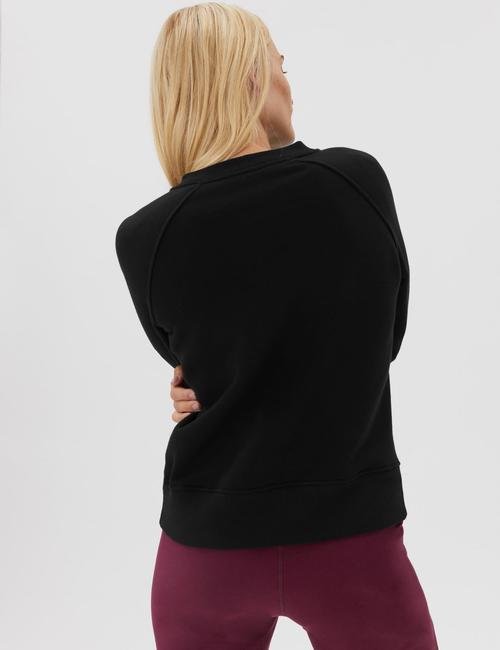 Siyah Yuvarlak Yaka Cep Detaylı Sweatshirt
