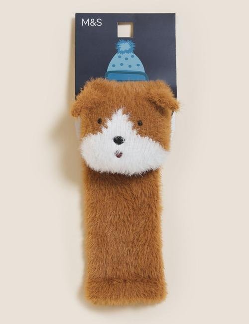 Kahverengi Köpek Desenli Cosy Çorap