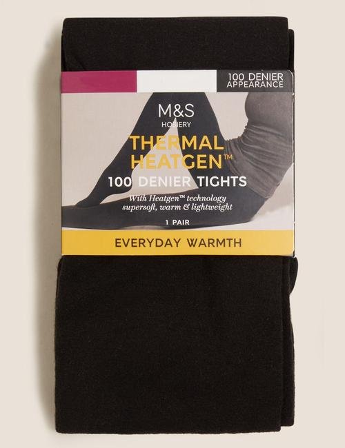 Siyah 100 Denye Termal Opak Külotlu Çorap