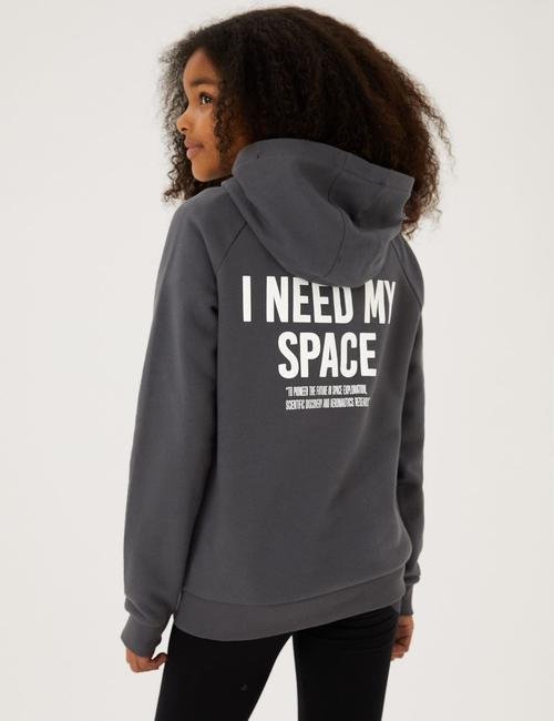 Gri NASA™ Kapüşonlu Sweatshirt (6-16 Yaş)