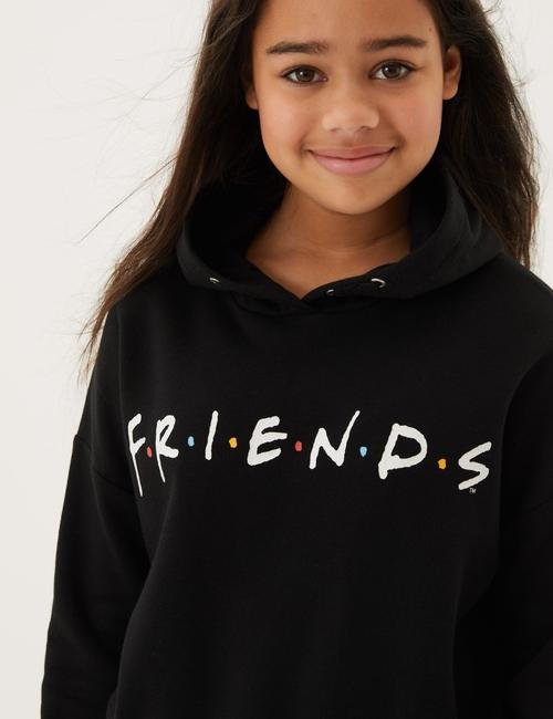 Siyah Friends™ Kapüşonlu Sweatshirt (6-16 Yaş)