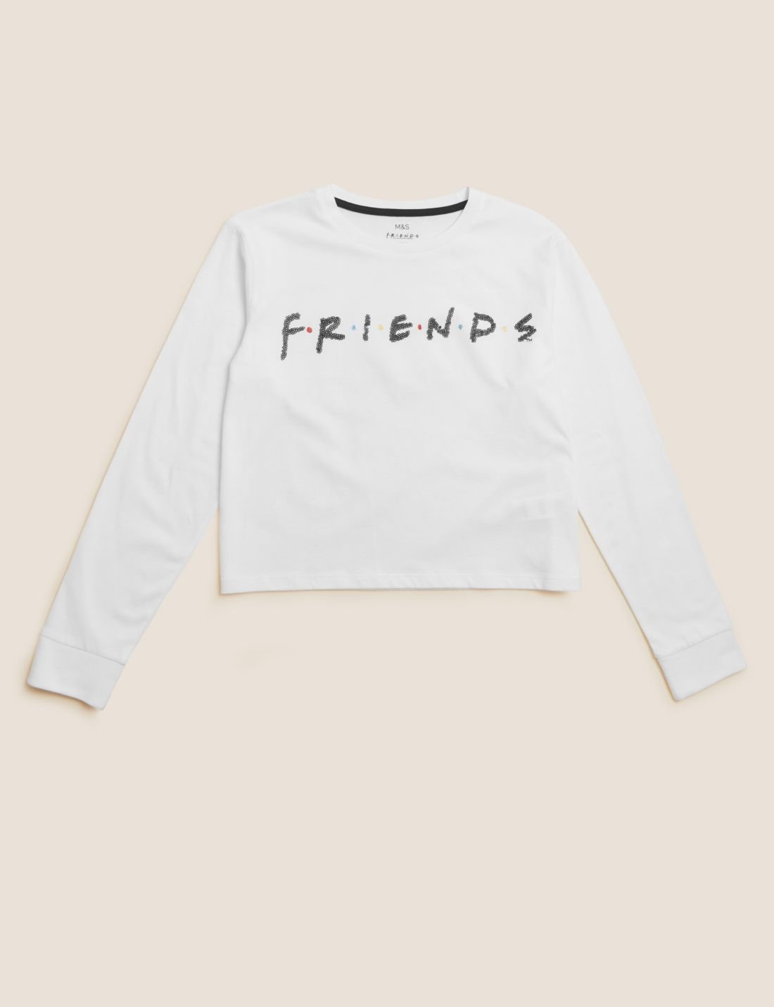 Friends™ Saf Pamuklu Uzun Kollu T-Shirt