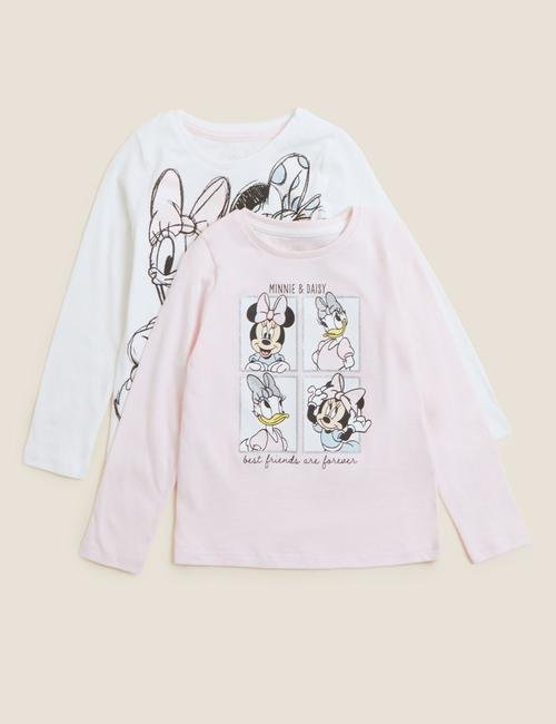 Pembe Saf Pamuklu 2'li Minnie Mouse™ T-Shirt (2-7 Yaş)