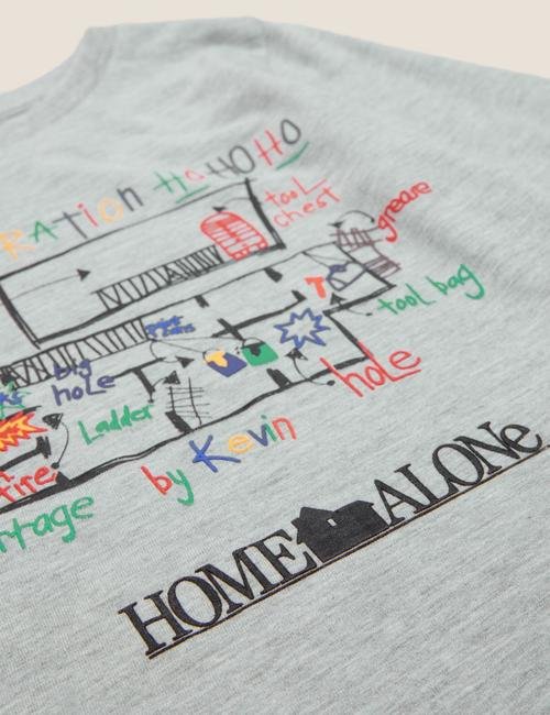 Gri Home Alone™ Uzun Kollu T-Shirt (2-7 Yaş)