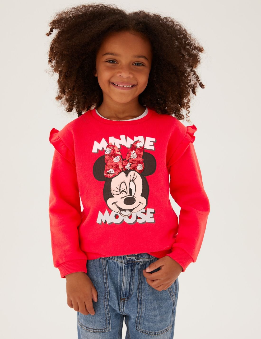 Minnie Mouse™ Fırfır Detaylı Sweatshirt (2-7 Yaş)