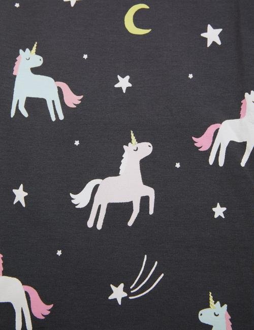 Gri Unicorn Desenli Pijama Takımı (1-7 Yaş)