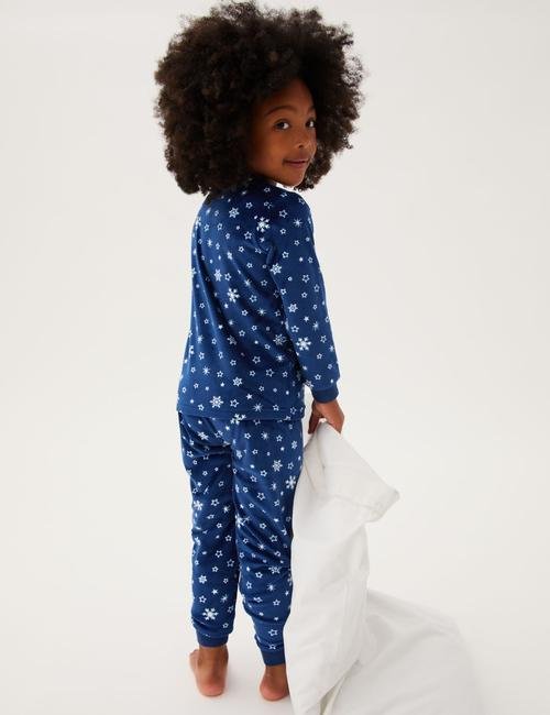 Lacivert Frozen™ Kadife Pijama Takımı (8-16 Yaş)