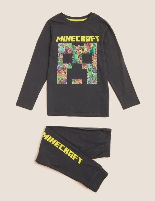 Multi Renk Saf Pamuklu Minecraft™ Pijama Takımı (6-16 Yaş)