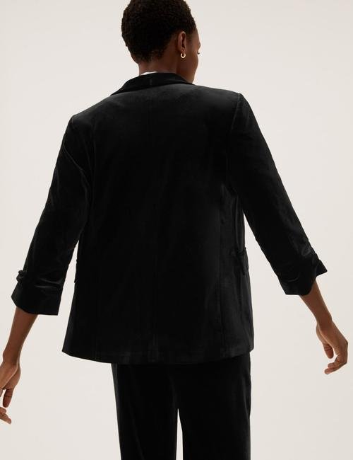 Siyah Kadife Blazer Ceket