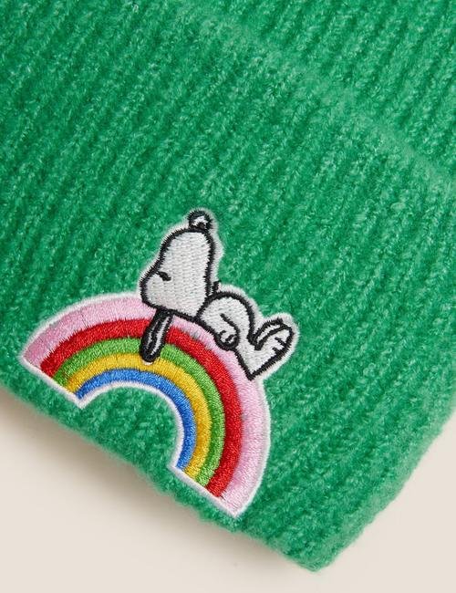 Yeşil Snoopy™ Örme Bere