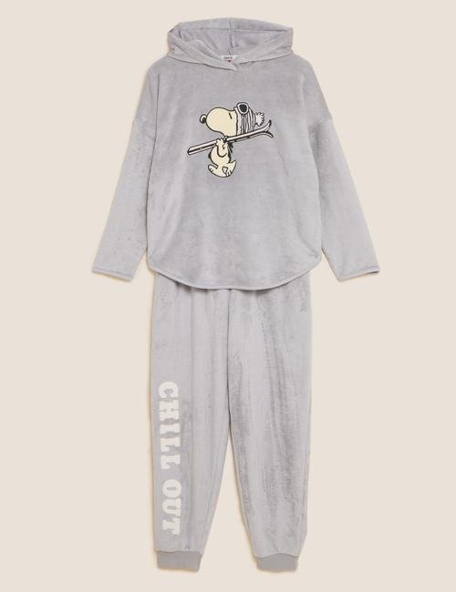 Gri Snoopy™ Polar Pijama Takımı