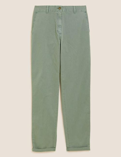 Yeşil Tapered Fit Chino Pantolon