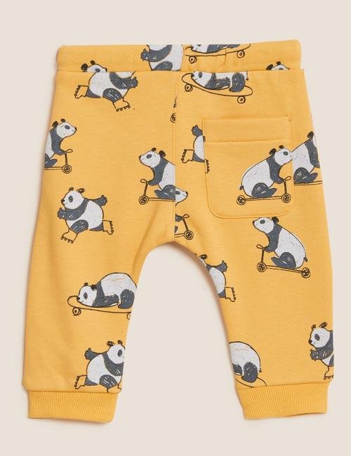 Sarı Panda Desenli Eşofman Altı (0-3 Yaş)