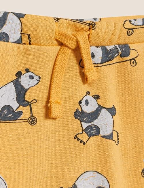 Sarı Panda Desenli Eşofman Altı (0-3 Yaş)