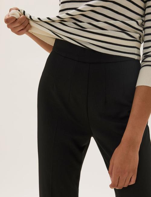 Siyah Straight Leg Örme Pantolon