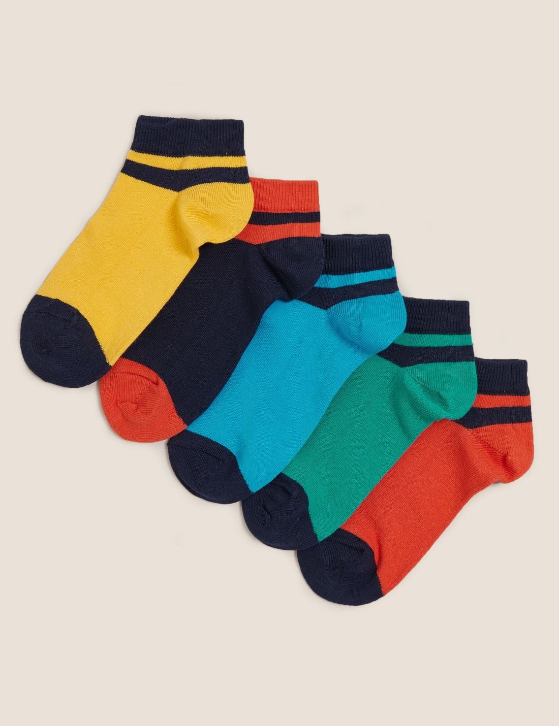 5'li Renk Bloklu Trainer Çorap