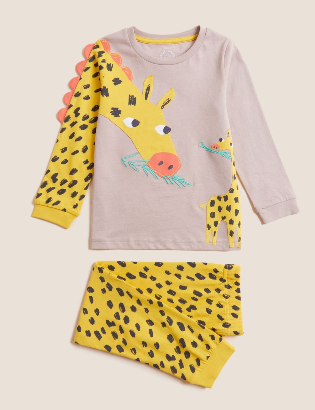 Saf Pamuklu Zürafa Desenli Pijama Takımı (1-7 Yaş)