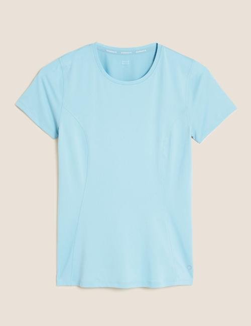 Mavi Yuvarlak Yaka Kısa Kollu T-Shirt