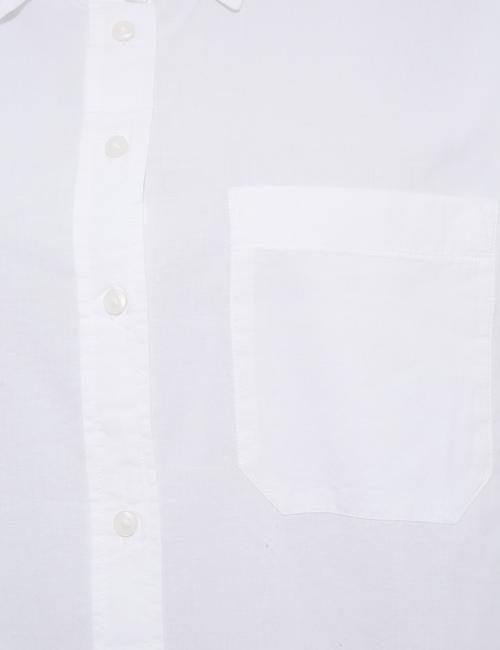 Beyaz Saf Pamuklu Regular Fit Gömlek
